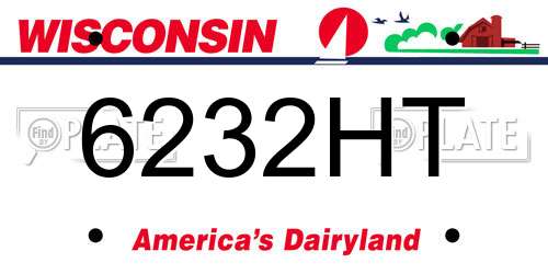 6232HT Wisconsin License Plate