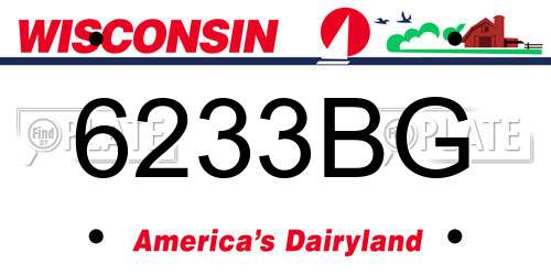 6233BG Wisconsin License Plate