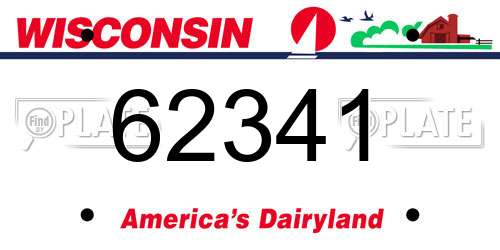 62341 Wisconsin License Plate