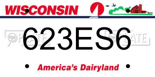 623ES6 Wisconsin License Plate