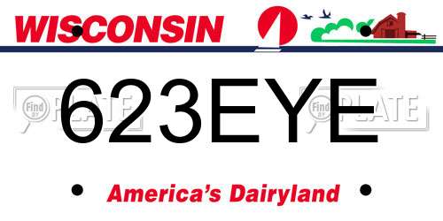 623EYE Wisconsin License Plate