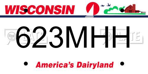 623MHH Wisconsin License Plate