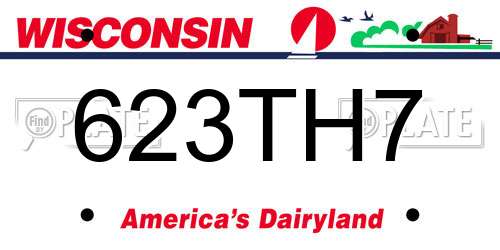 623TH7 Wisconsin License Plate