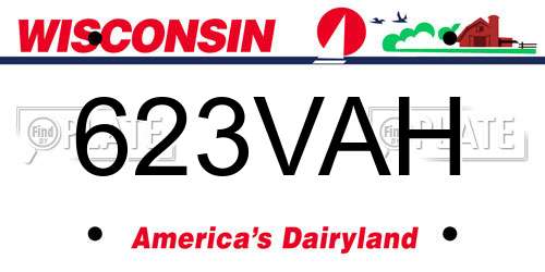 623VAH Wisconsin License Plate