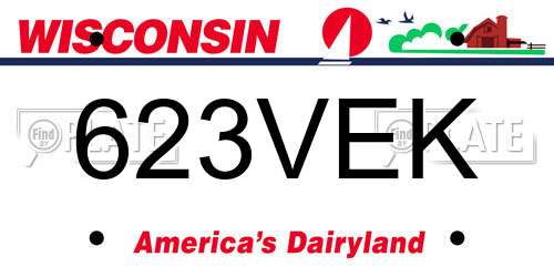623VEK Wisconsin License Plate
