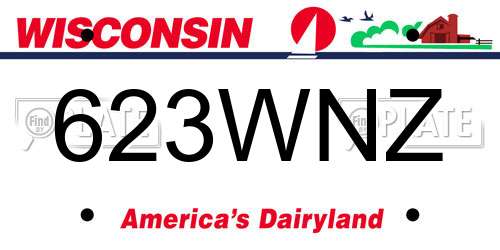 623WNZ Wisconsin License Plate