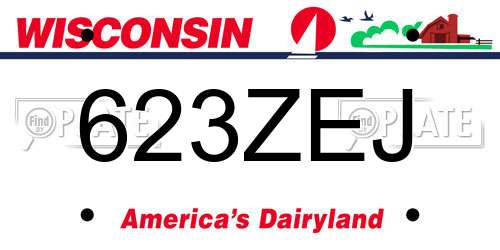 623ZEJ Wisconsin License Plate