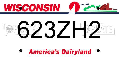 623ZH2 Wisconsin License Plate