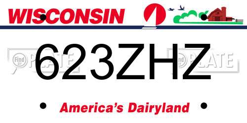 623ZHZ Wisconsin License Plate
