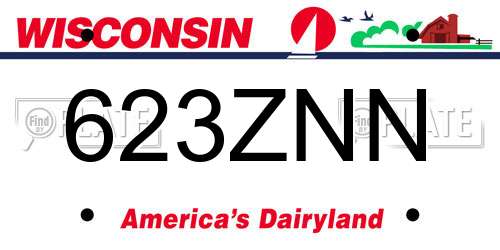 623ZNN Wisconsin License Plate