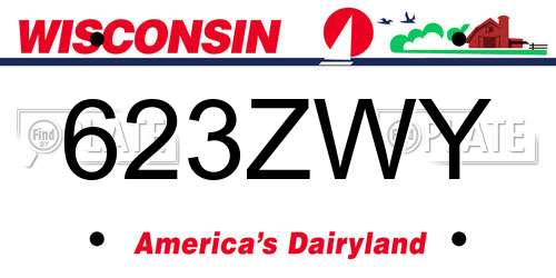 623ZWY Wisconsin License Plate