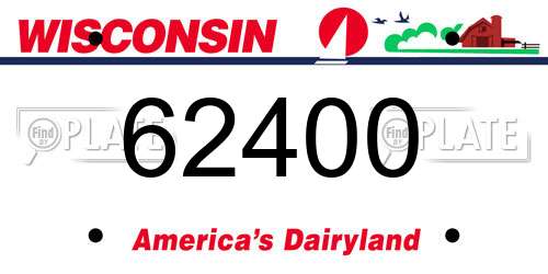 62400 Wisconsin License Plate