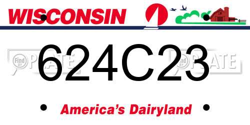 624C23 Wisconsin License Plate