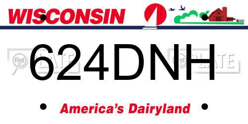 624DNH Wisconsin License Plate