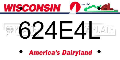 624E4L Wisconsin License Plate