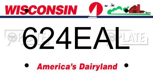 624EAL Wisconsin License Plate