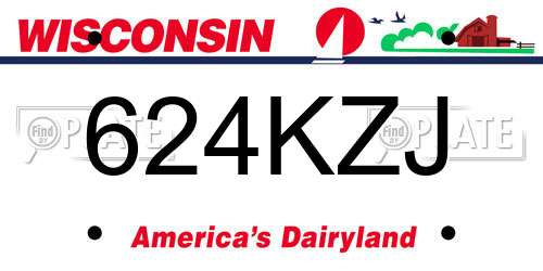 624KZJ Wisconsin License Plate