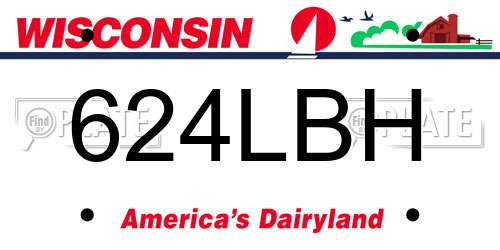624LBH Wisconsin License Plate
