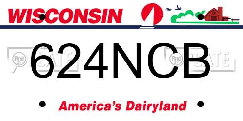 624NCB Wisconsin License Plate