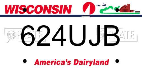 624UJB Wisconsin License Plate