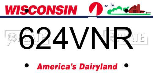 624VNR Wisconsin License Plate