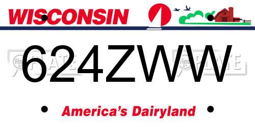 624ZWW Wisconsin License Plate