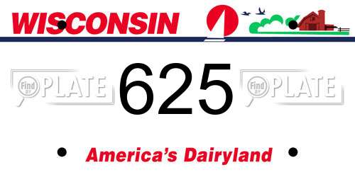 625 Wisconsin License Plate