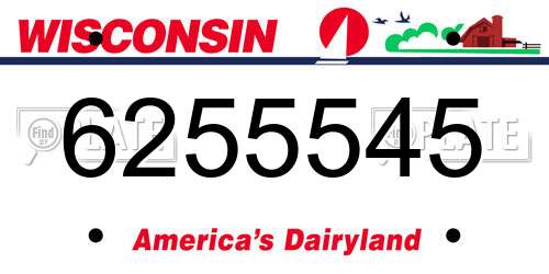 6255545 Wisconsin License Plate