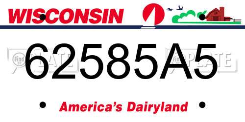 62585A5 Wisconsin License Plate