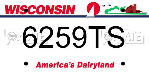 6259TS Wisconsin License Plate