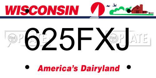625FXJ Wisconsin License Plate