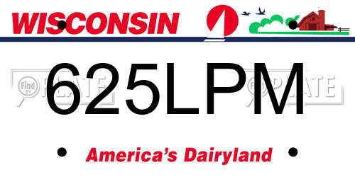 625LPM Wisconsin License Plate