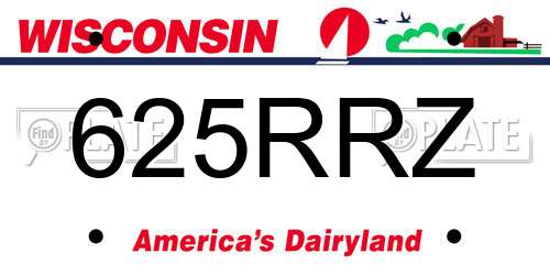 625RRZ Wisconsin License Plate