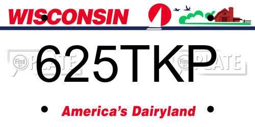 625TKP Wisconsin License Plate