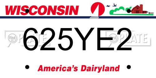 625YE2 Wisconsin License Plate