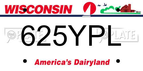 625YPL Wisconsin License Plate