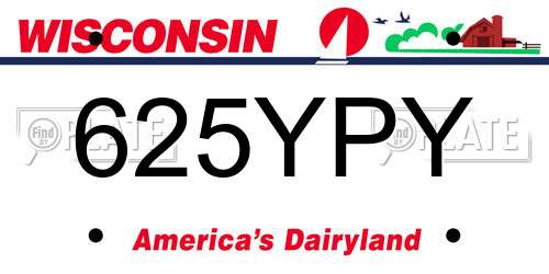 625YPY Wisconsin License Plate