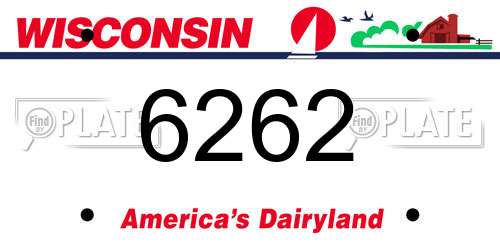 6262 Wisconsin License Plate