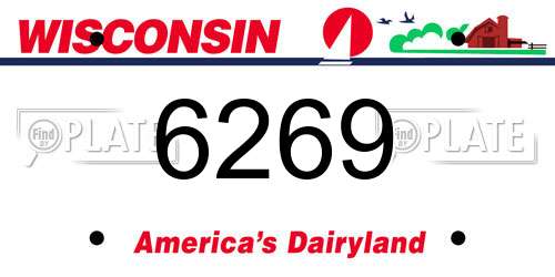 6269 Wisconsin License Plate
