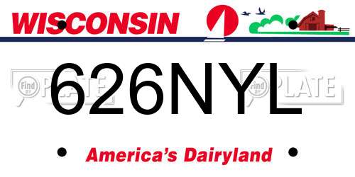 626NYL Wisconsin License Plate