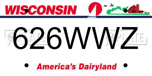 626WWZ Wisconsin License Plate
