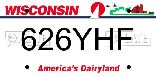 626YHF Wisconsin License Plate