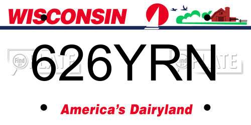 626YRN Wisconsin License Plate