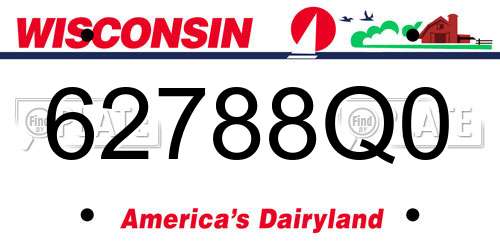 62788Q0 Wisconsin License Plate