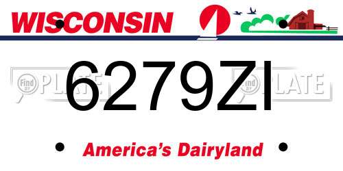 6279ZI Wisconsin License Plate
