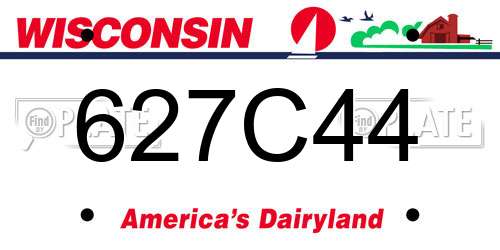 627C44 Wisconsin License Plate