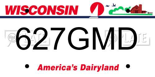 627GMD Wisconsin License Plate