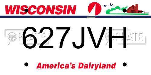 627JVH Wisconsin License Plate