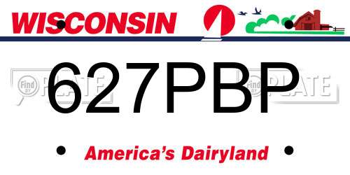 627PBP Wisconsin License Plate