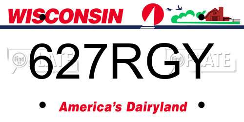 627RGY Wisconsin License Plate